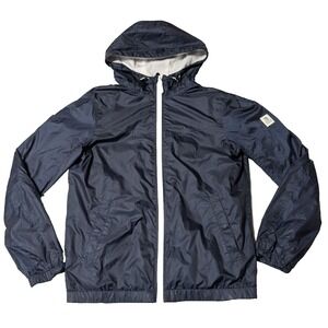 TOM TAILOR DENIM Men Medium Blue Zip Hooded Lightweight Windbreaker Jacket